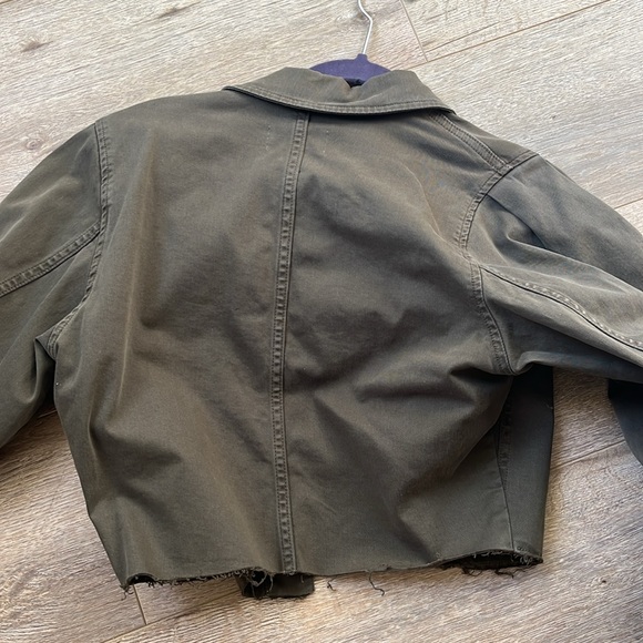 Frame denim jacket size XS Olive Green.Cropped.New w/o Tags.Women’s Jean Jackets - Picture 5 of 5